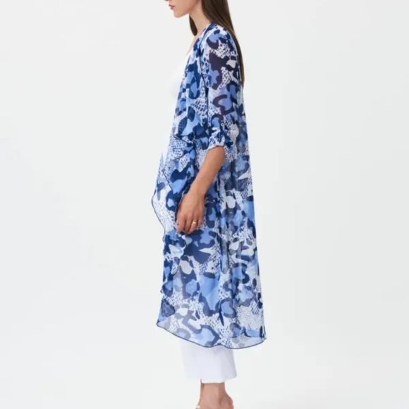 Joseph Ribkoff NWT Blue/White Duster/Coverup - Picture 4 of 5